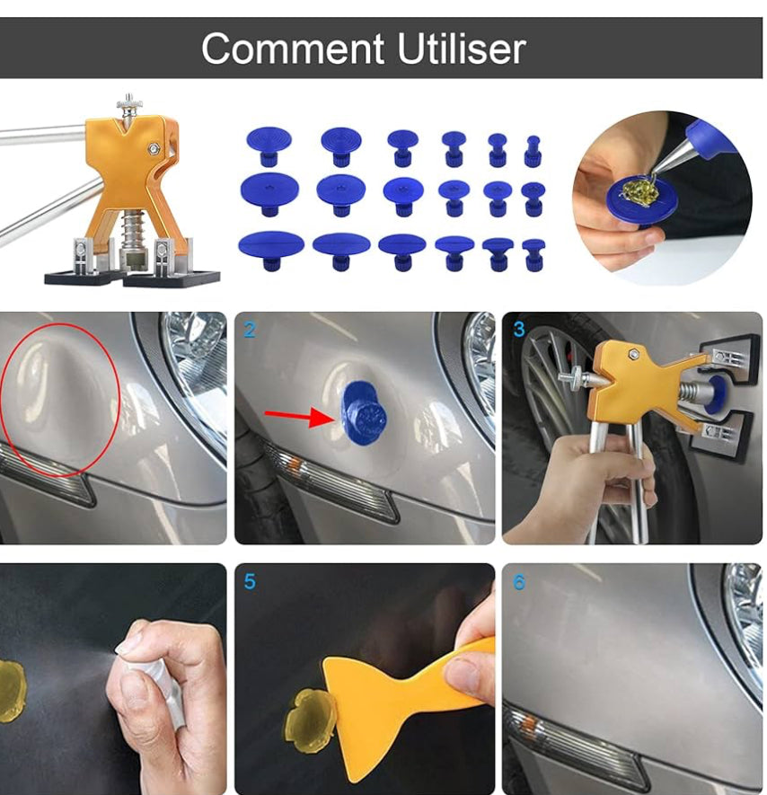 Dellen Reparatur Set Auto, Paintless Dent Puller Kit, 18 Teile DIY, Lackfrei