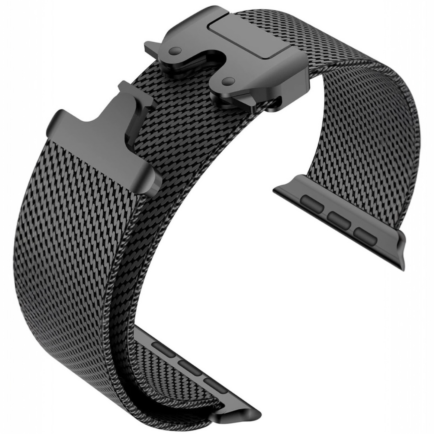 Apple Milanese Titan Milano Armband + Elastischer Titan Ring Unisex Set