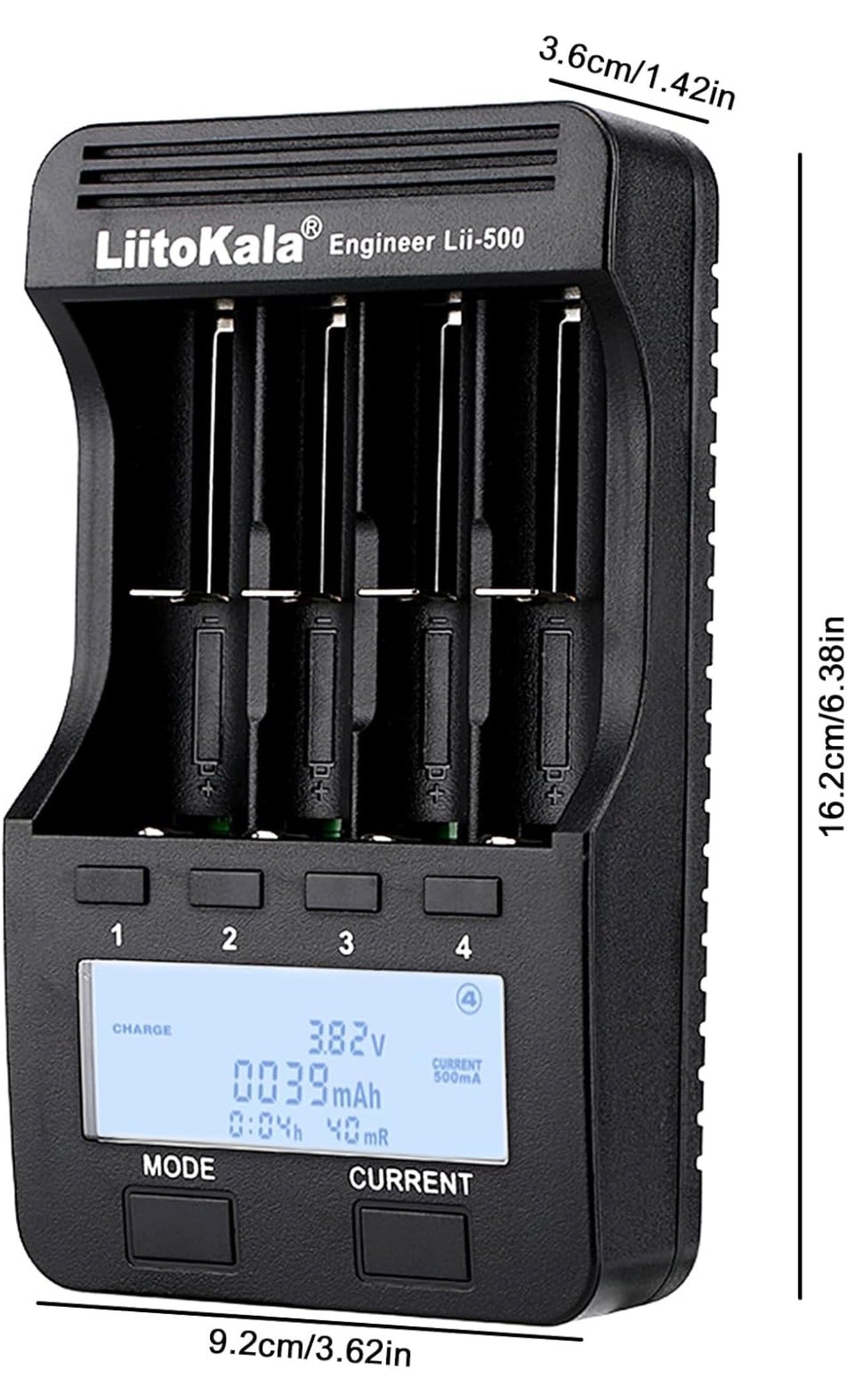 LiitoKala Lii-500 Smart Ladegerät LCD 4 Schächte 12V Analyse