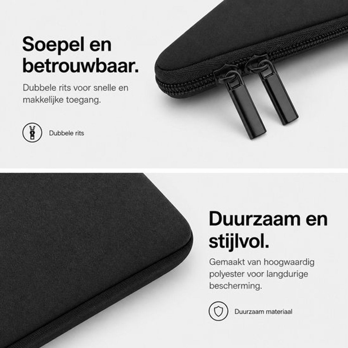 15,6 Zoll Laptop Tasche Notebook Hülle mit Zubehör Etui Wasserdicht Schwarz