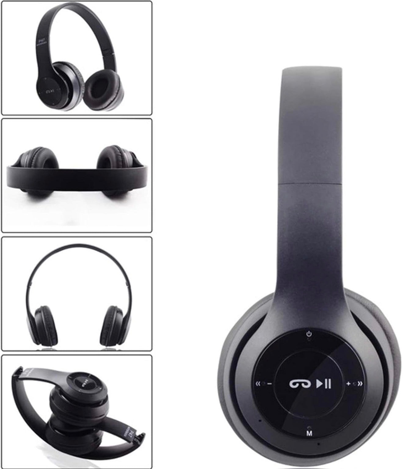 Kabelloser Bluetooth 5.0 P47 Kopfhörer Faltbar Stereo, FM, TF, Weiß/Rot/Schwarz
