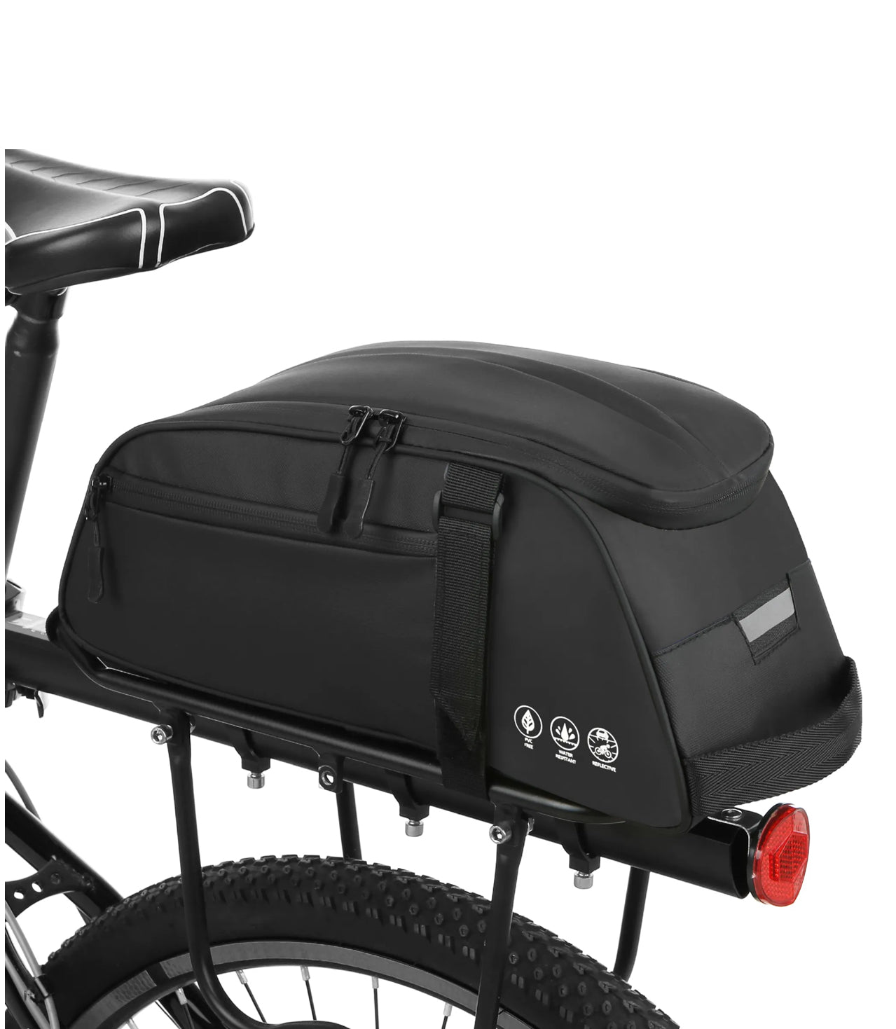🚲 

Wasserdichte Fahrrad-Hecktasche – 12 L Gepäckträgertasche mit Regenhülle, Reflektoren & Flaschenfach, 3-in-1 Schulter-, Hand- & Gepäckträgertasche für MTB, E-Bike & Cityrad