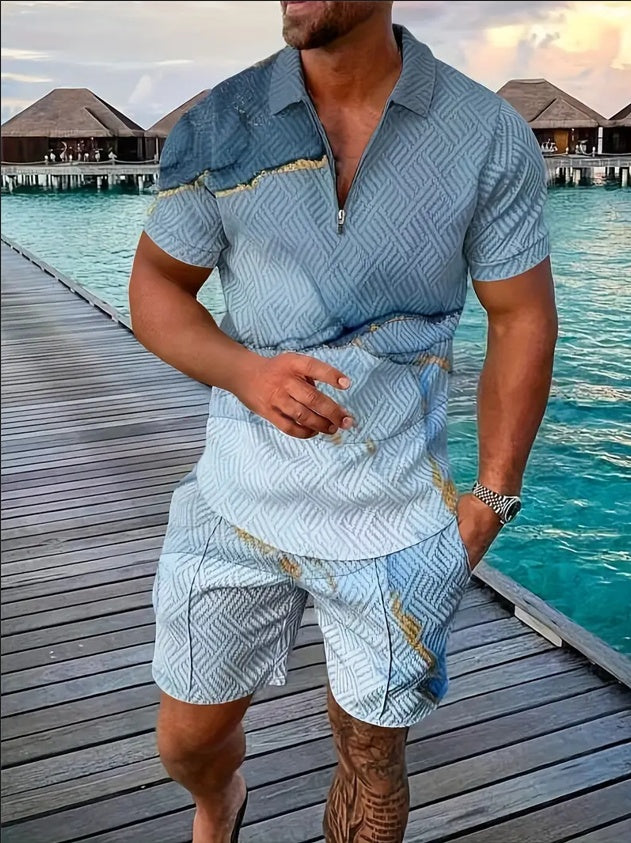 ALTIN™ Herren Sommer Polo-Set – Kurzarmshirt & Shorts – Atmungsaktiv & Bequem