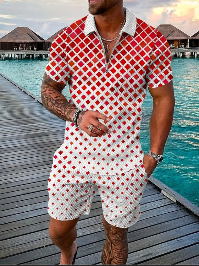 ALTIN™ Herren Sommer Polo-Set – Kurzarmshirt & Shorts – Atmungsaktiv & Bequem