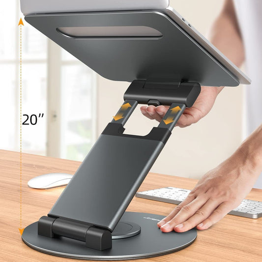 ALTIN™ Höhenverstellbarer Laptop-Ständer aus Aluminium – 360° Drehbar, Faltbar & Ergonomisch