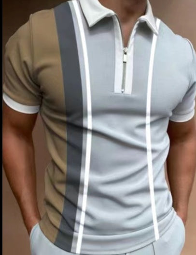 ALTIN™ Herren Polohemd mit Streifenmuster – Kurzarm, Klassischer Kragen, Sommerstyle
