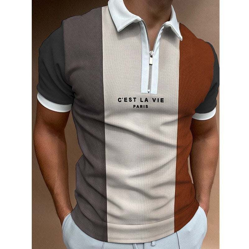 ALTIN™ Herren Polohemd mit Streifenmuster – Kurzarm, Klassischer Kragen, Sommerstyle