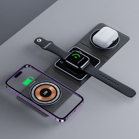 ALTIN™ 3-in-1 Faltbares Magnetisches Wireless Ladegerät – Kompatibel mit iPhone, iWatch & AirPods