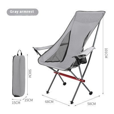 Outdoor Campingstuhl aus Aluminium – Klappbar, mit hoher Rückenlehne & Armlehnen